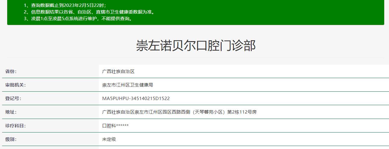 崇左諾貝爾口腔門(mén)診部
